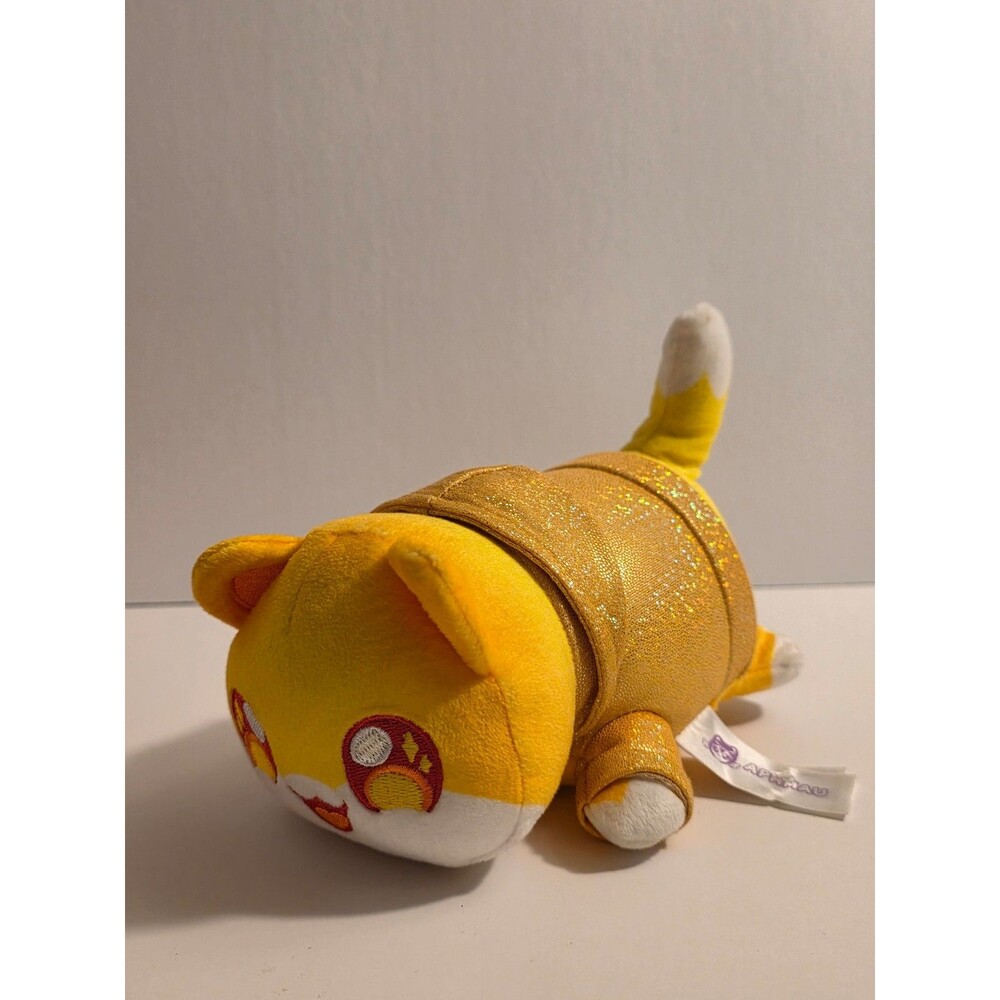 Aphmau Meemeows Yellow Glitter Hoodie Cat Plush Sparkly